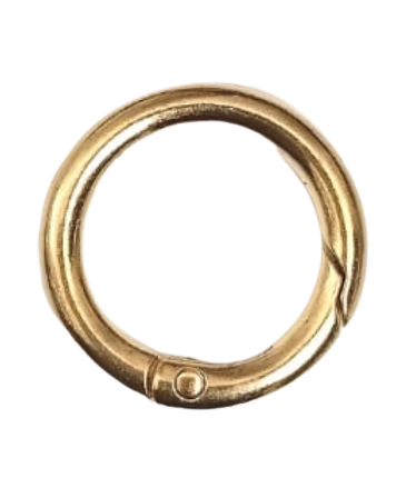 Argolla Mosquetón Niquel y Dorado