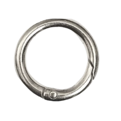 Argolla Mosquetón Niquel y Dorado