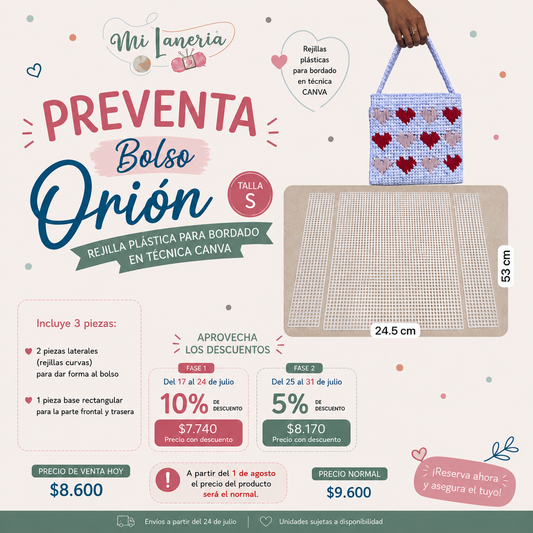 Rejilla Bolso Orion plastica Canva