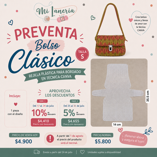 Rejilla plastica bolso clásico