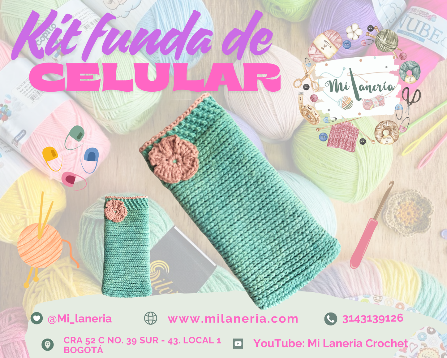 Kit de tejido Funda Celular